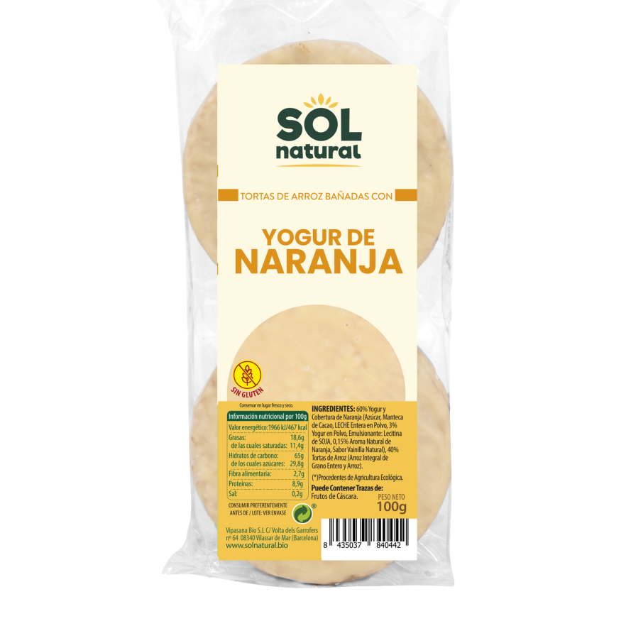 TORTAS ARROZ YOGUR/NARANJA 100gr