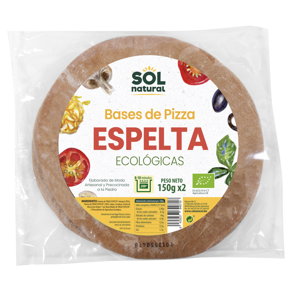 BASES DE PIZZA ESPELTA 150gr X 2