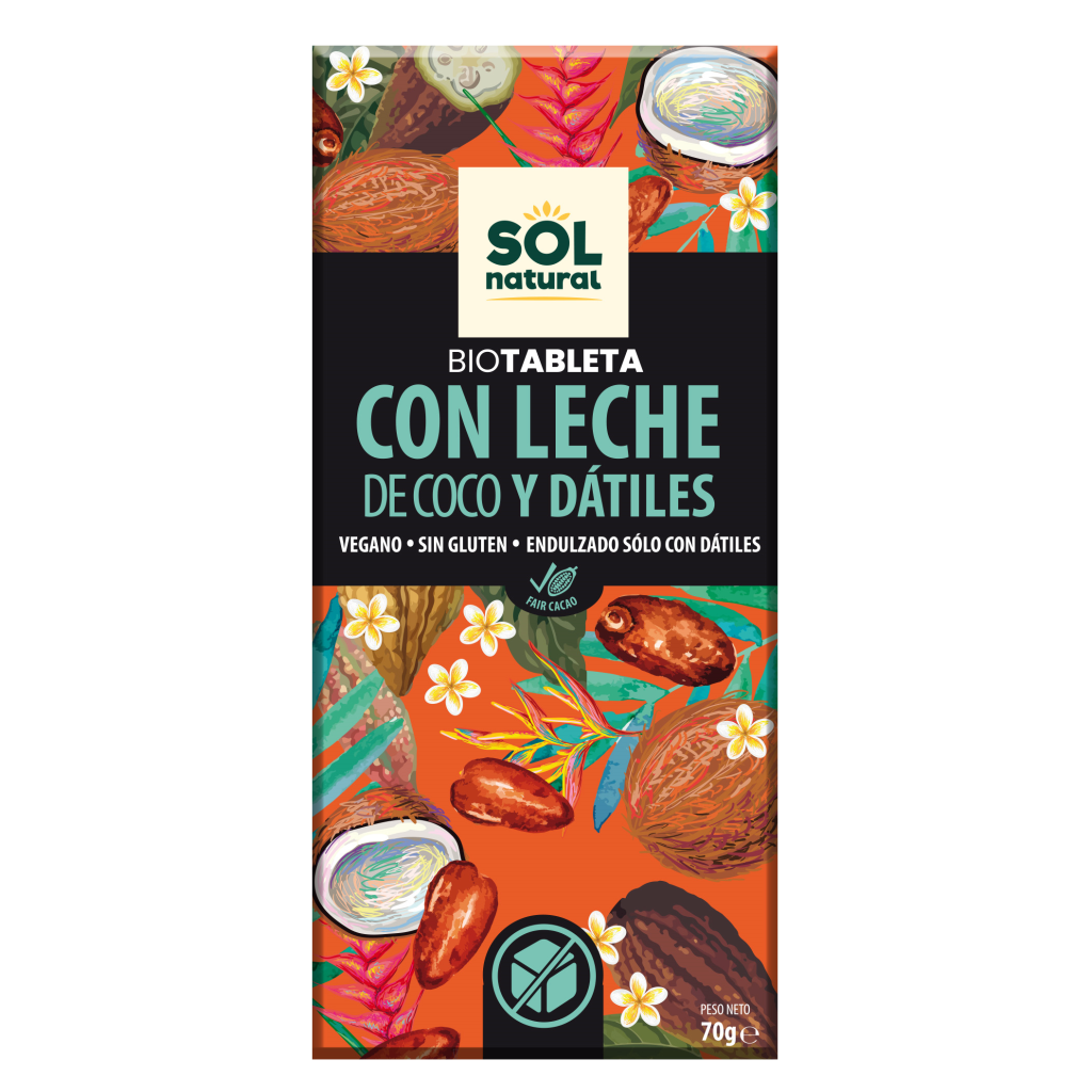 CHOCOLATE C/LECHE COCO 70gr