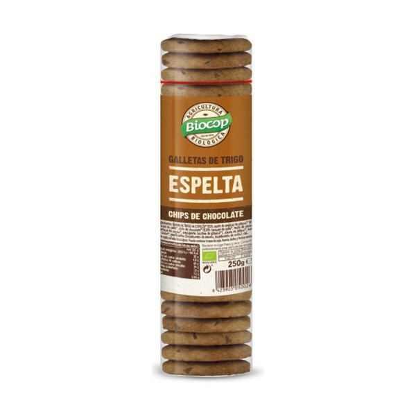 GALLETAS ESPELTA CHIPS DE CHOCOLATE S/ACEITE PALMA 250gr