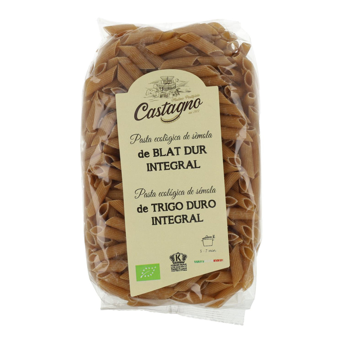 MACARRONES TRIGO DURO INTEGRAL ECO 500gr