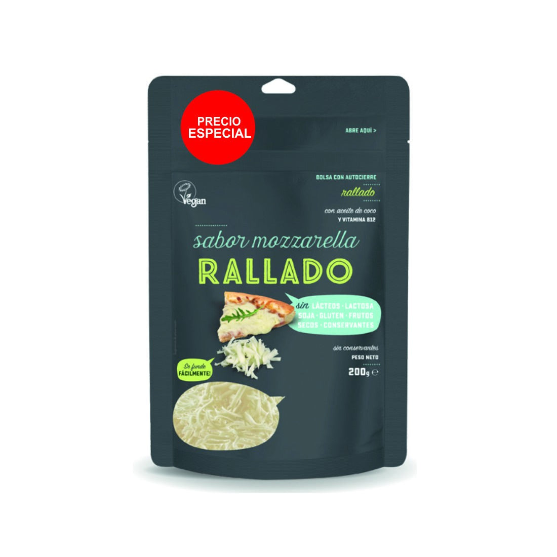 QUESO VEGANO RALLADO SABOR MOZZARELLA 200gr