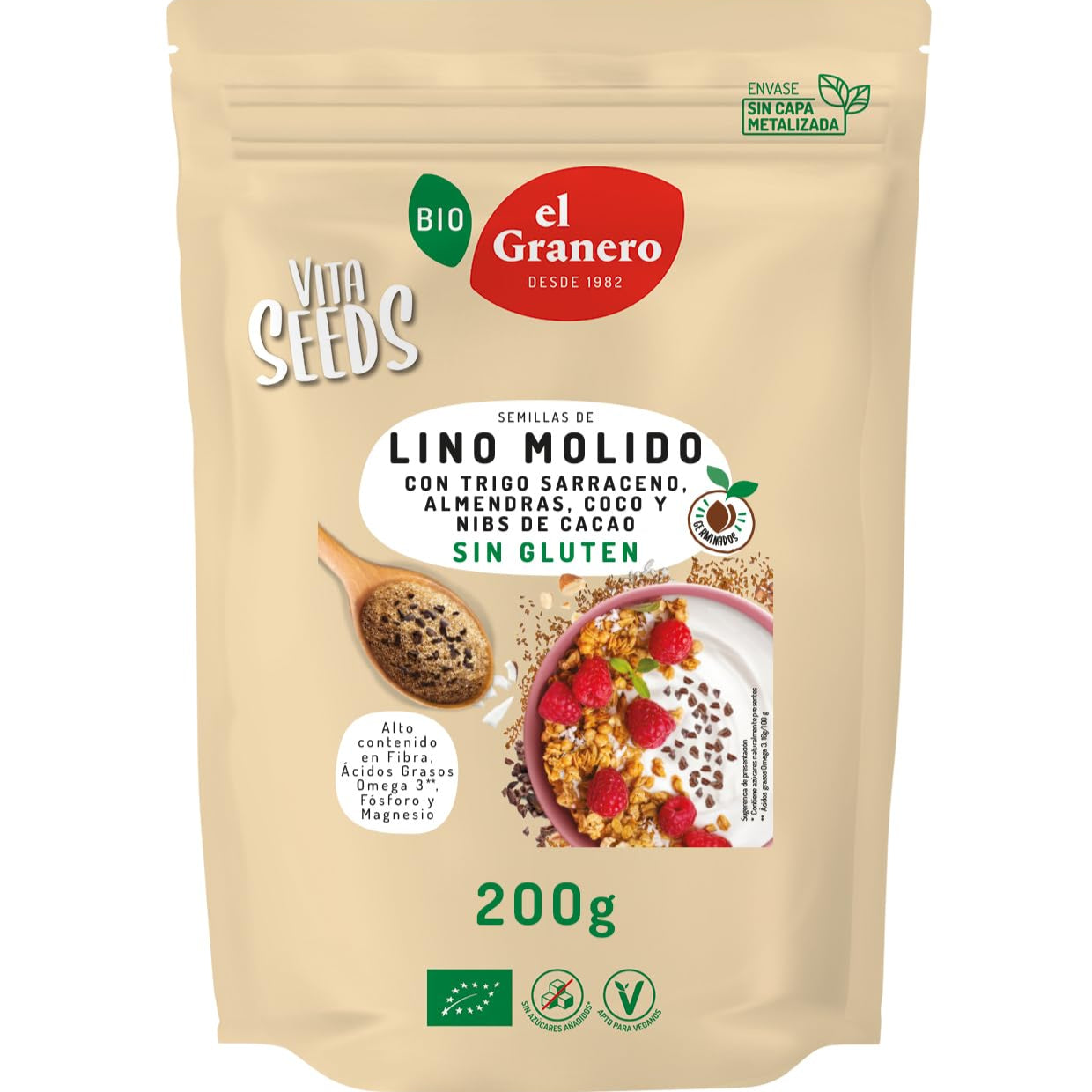 VITASEEDS LINO MOLIDO SARRACENO ALMENDRAS COCO 200gr