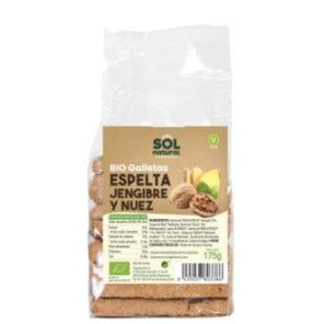 GALLETAS ESPELTA JENGIBRE NUEZ 175gr