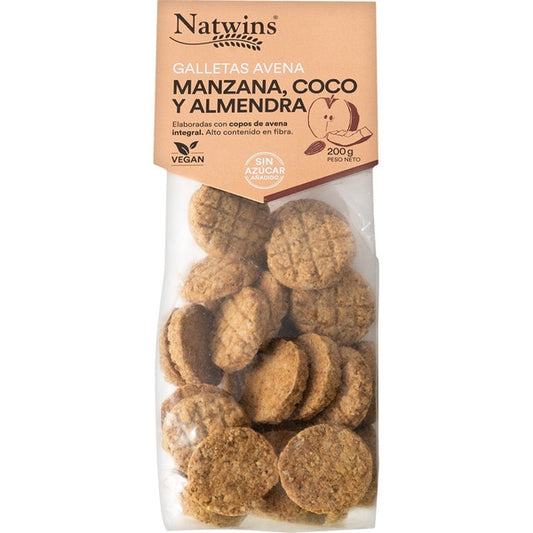 GALLETAS AVENA MANZANA COCO ALMENDRAS 200gr