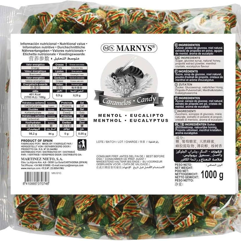 CARAMELOS MARNYS MENTOL, EUCALIPTO Y PRÓPOLIS