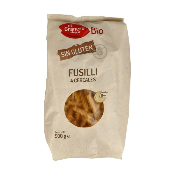 FUSILLI 4 CEREALES SIN GLUTEN BIO 500gr