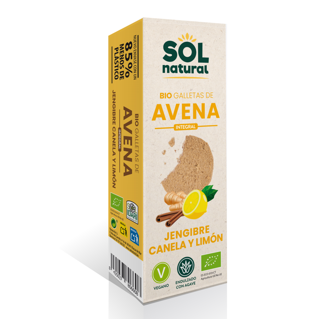 GALLETAS AVENA JENGIBRE CANELA LIMON 170gr