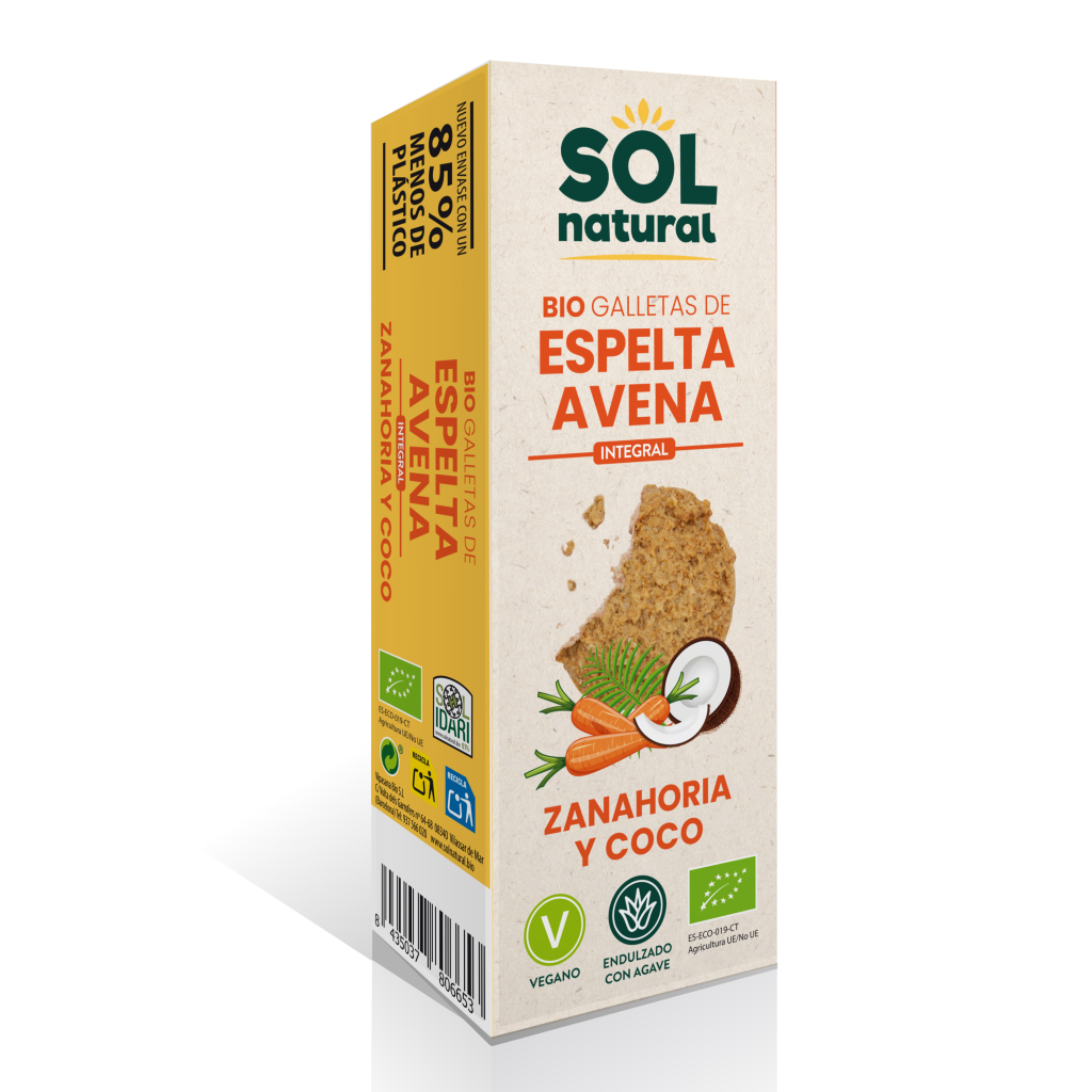 GALLETAS ESPELTA AVENA ZANAHORIA COCO 175gr