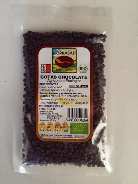 GOTAS CHOCOLATE BIO S/GL 100gr