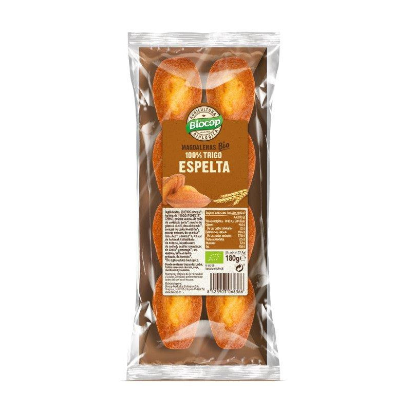 MAGDALENAS TRIGO ESPELTA BIO 180gr 8unidades