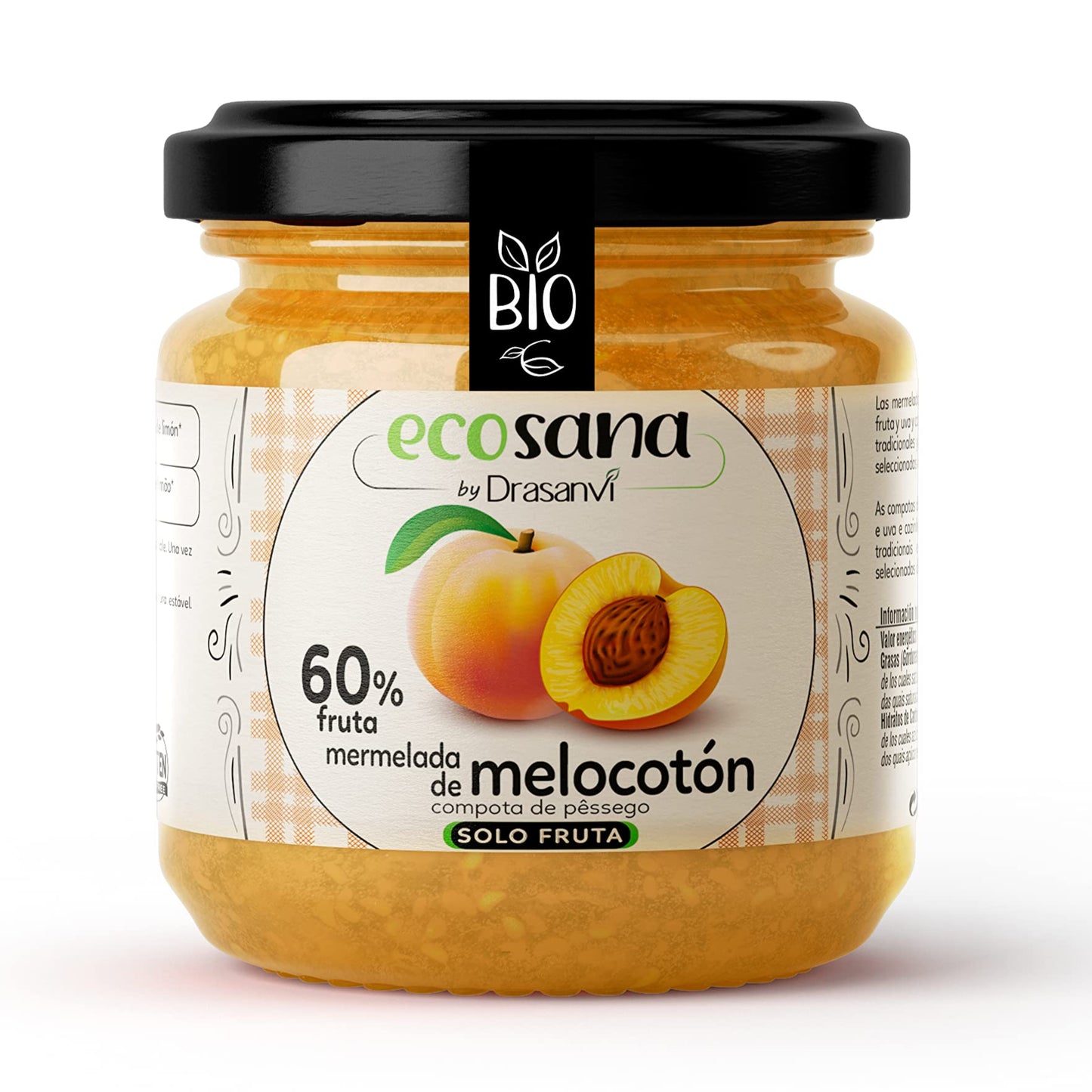 MERMELADA MELOCOTÓN S/AZ. BIO 255gr