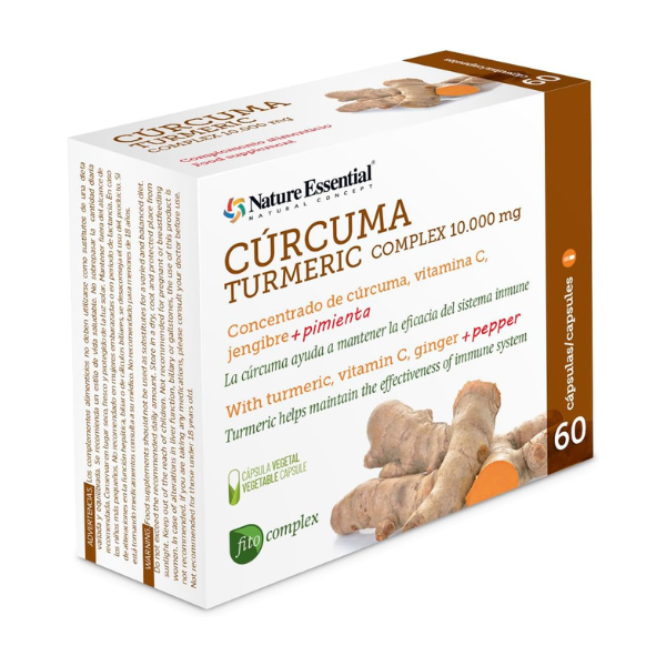 CÚRCUMA+JENGIBRE+PIMIENTA+VITAMINA C 60cápsulas