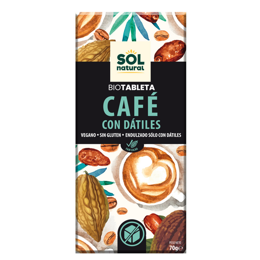 TABLETA CHOCOLATE CAFE C/DATILES 70gr