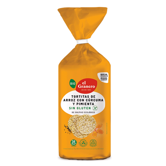 TORTITAS ARROZ C/ CURCUMA Y PIMIENTA 115gr